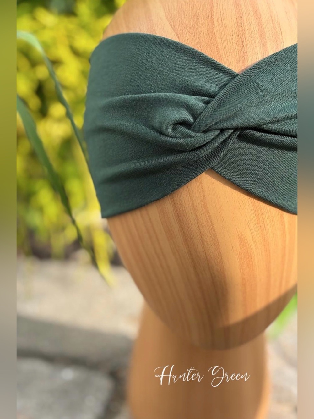 Handmade Organic Cotton Twist Headband in Hunter Green — Never Worn!
